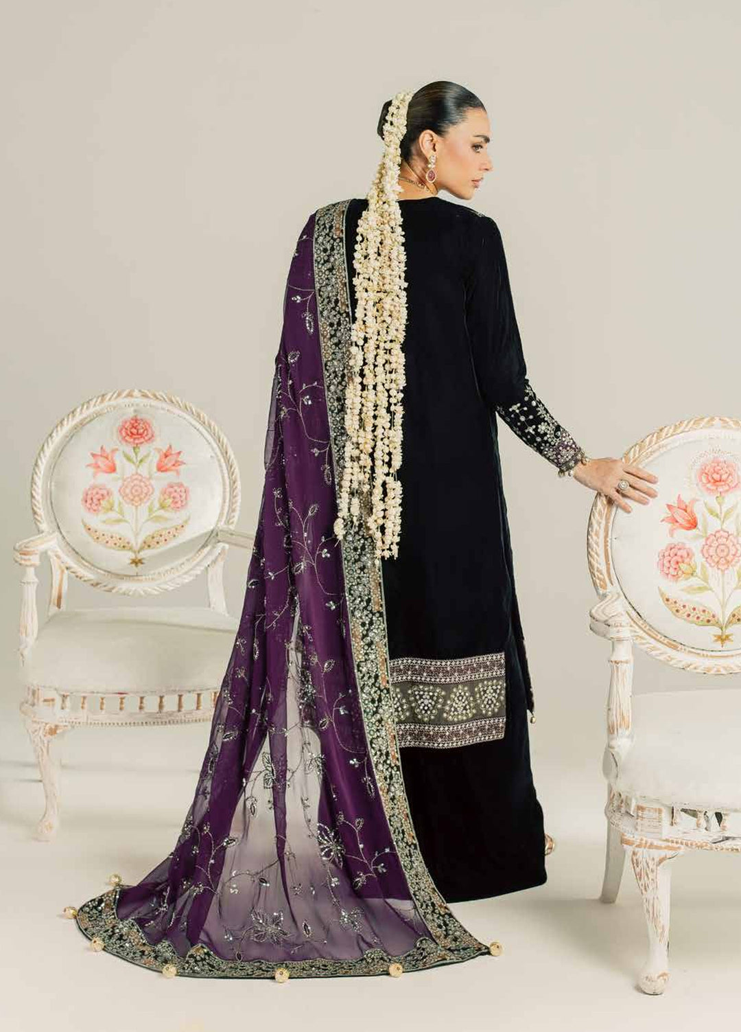 Maya by Nureh Unstitched Embroidered Velvet 3 Piece Suit NU26UMV NW-136 - Wedding Collection