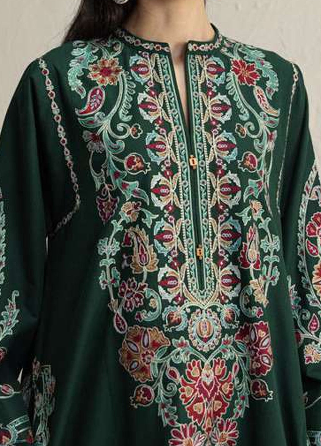 Coco by Zara Shahjahan Unstitched Khaddar 3 Piece Suit CZS26UKW OCHRE 2B - Winter Collection