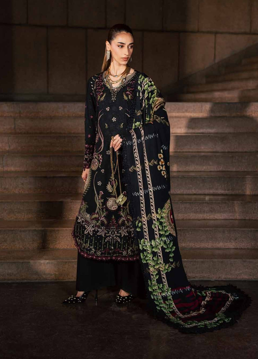 Maya by Nureh Unstitched Embroidered Jacquard Linen 3 Piece Suit NU26UMLJ NW-128 - Festive Collection