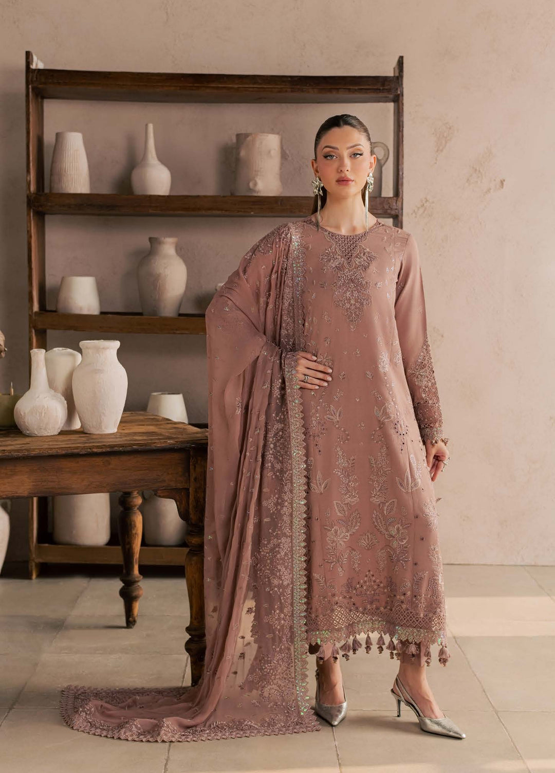 Nureh Unstitched Embroidered Karandi 3 Piece Suit NU26UKE NE-273 - Festive Collection