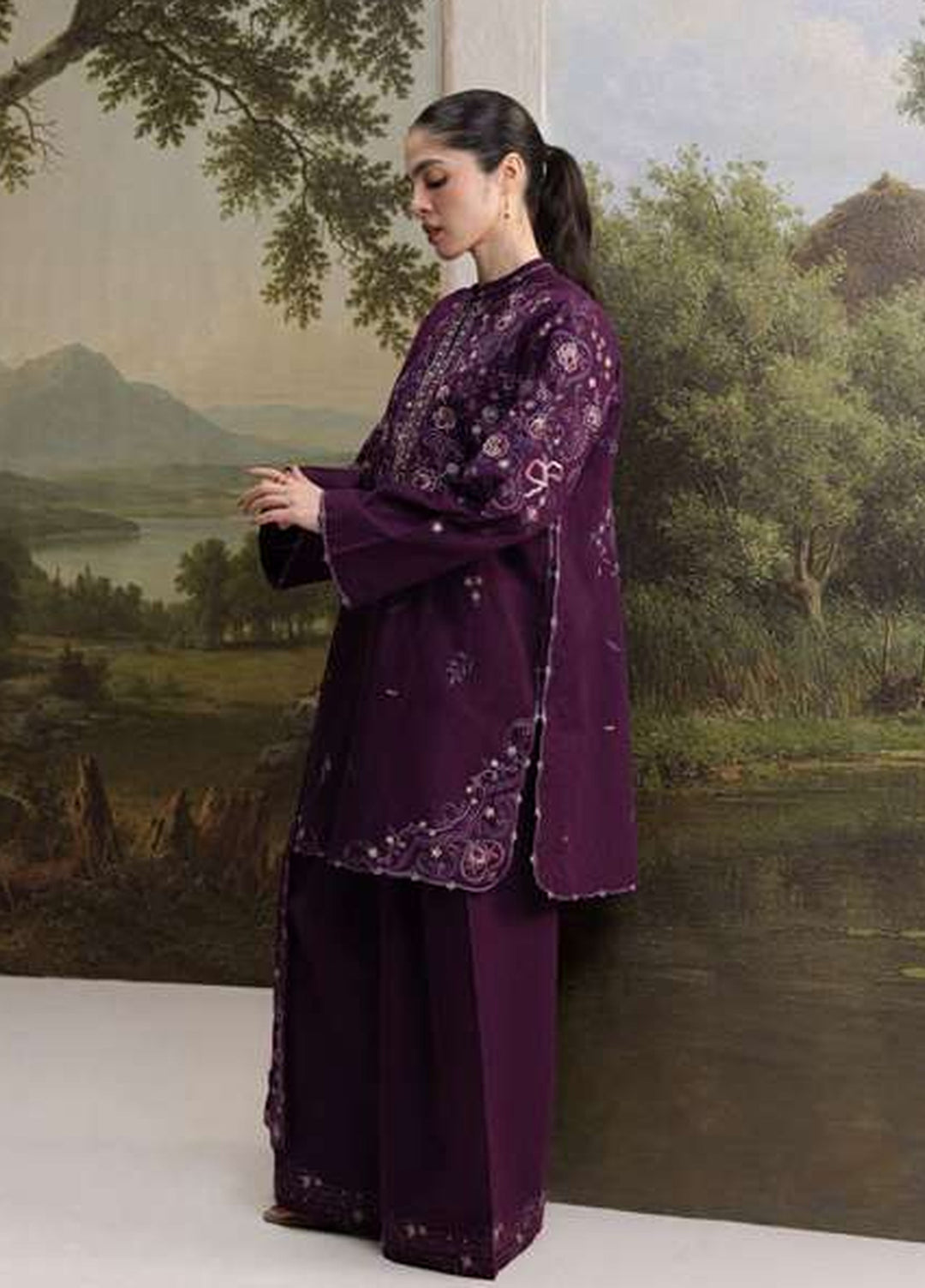 Coco by Zara Shahjahan Unstitched Khaddar 3 Piece Suit CZS26UKW SHAB 5A - Winter Collection