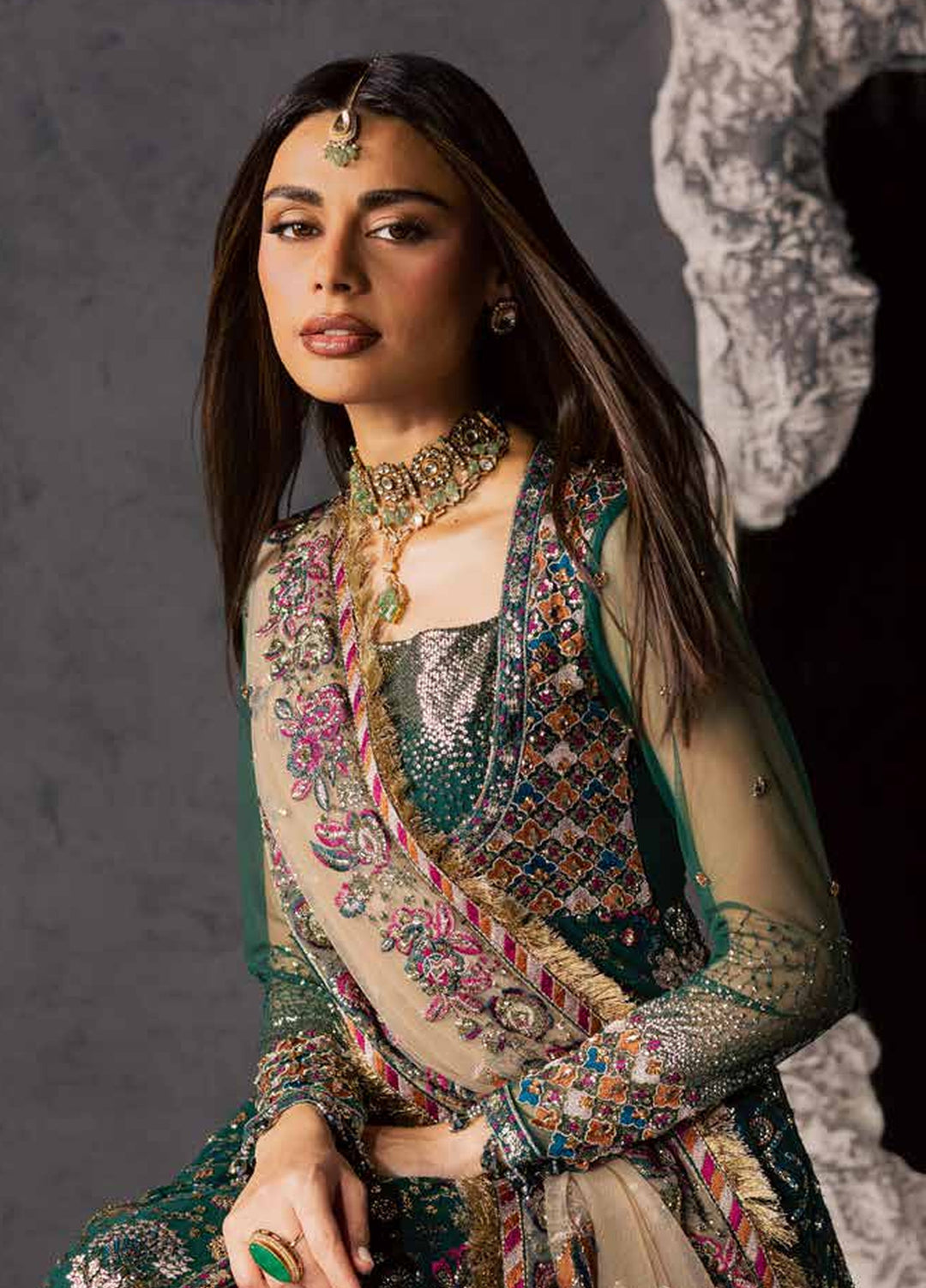 Muse Formal by Nureh Unstitched Embroidered Net 4 Piece Suit NU26UMF NFM-01 - Wedding Collection