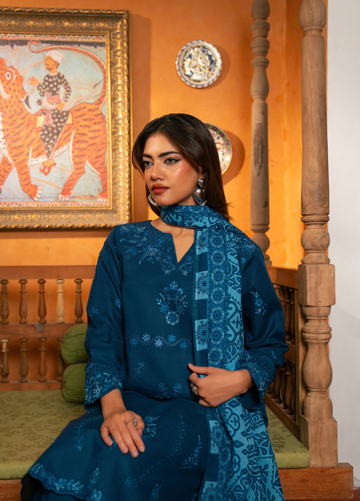 Manzil by Rashid Textiles Unstitched Embroidered Khaddar 3 Piece Suit RT26UKM D-1037 - Winter Collection