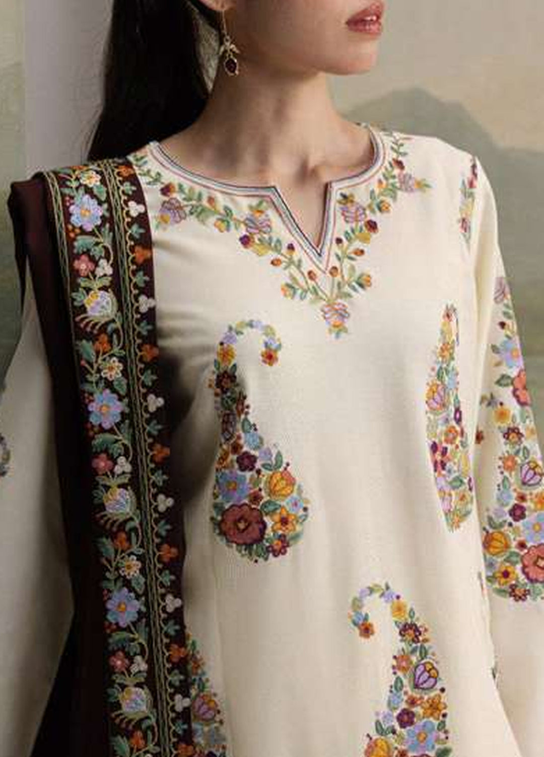 Coco by Zara Shahjahan Unstitched Khaddar 3 Piece Suit CZS26UKW SHIREEN 6A - Winter Collection