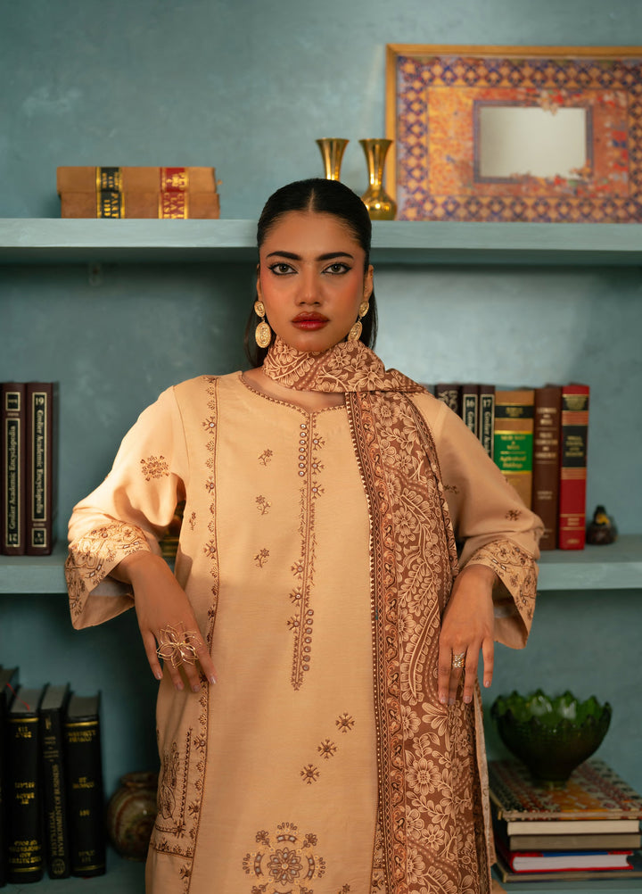 Manzil by Rashid Textiles Unstitched Embroidered Khaddar 3 Piece Suit RT26UKM D-1032 - Winter Collection