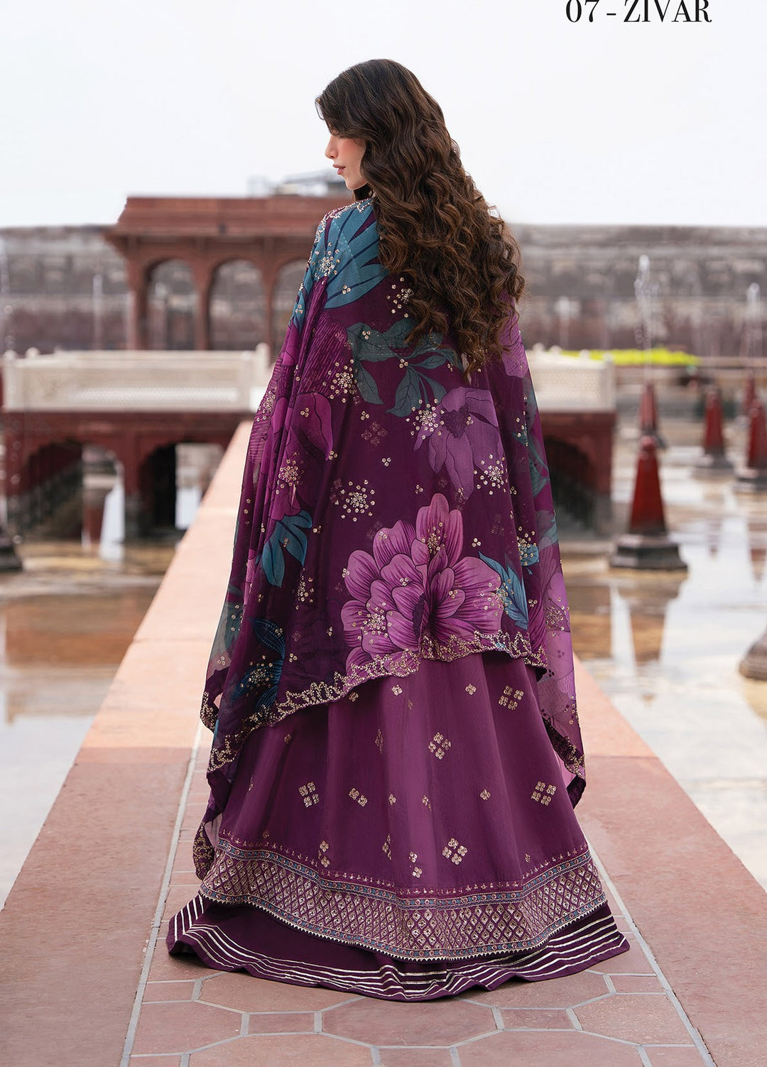Mor by Xenia Formals Unstitched Embroidered Rawsilk 3 Piece Suit XE26UMV 07 ZIVAR - Festive Collection