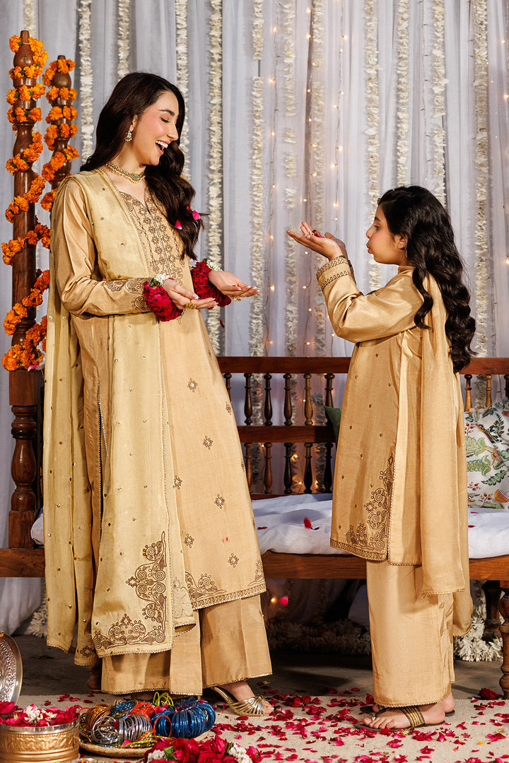 Noore Eid by Panache Girls RTW Embroidered Silk 3 Piece Suit Deyar Kids - Eid Collection
