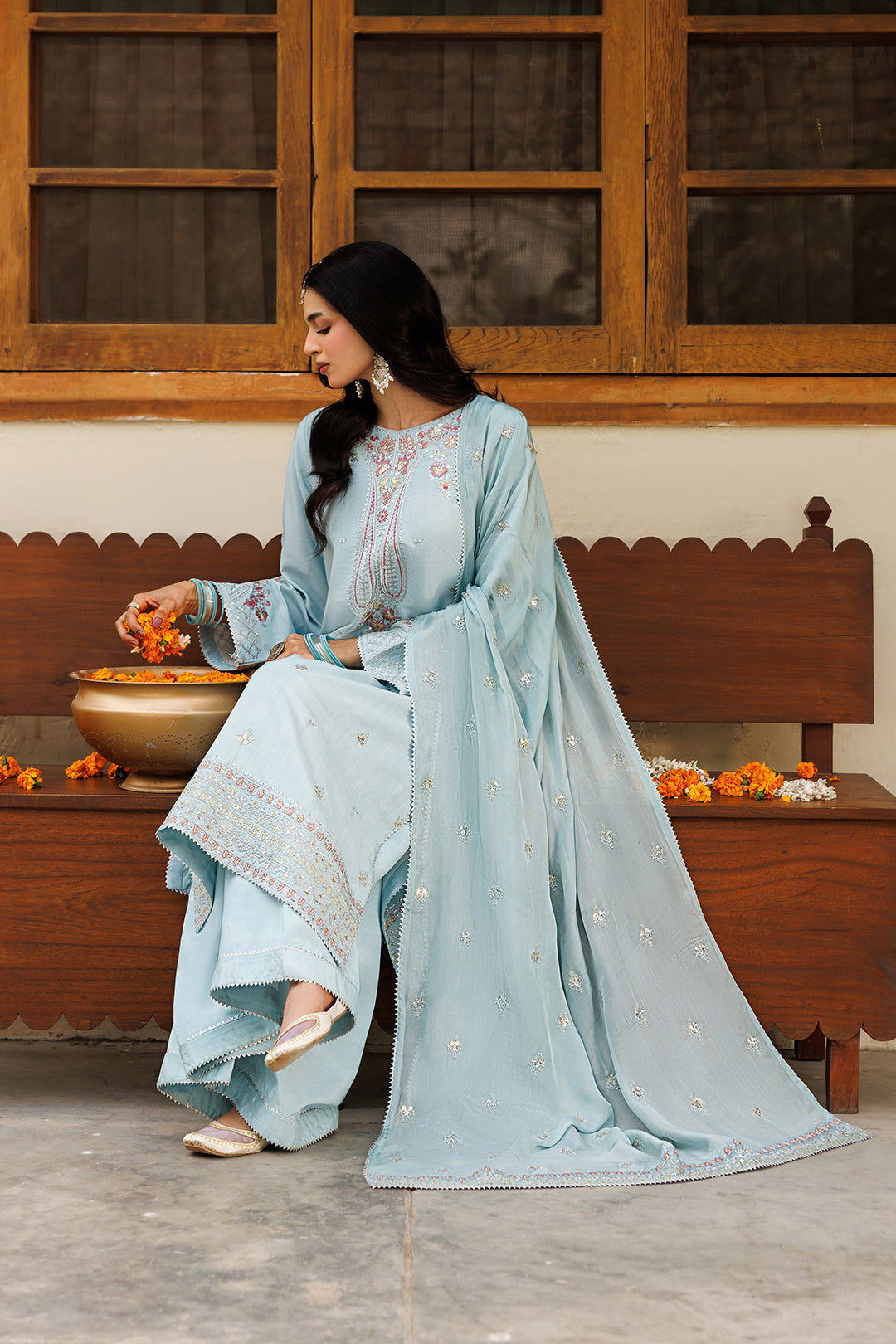 Noore Eid by Panache Women RTW Embroidered Raw Silk 3 Piece Suit Jahanaraa - Eid Collection