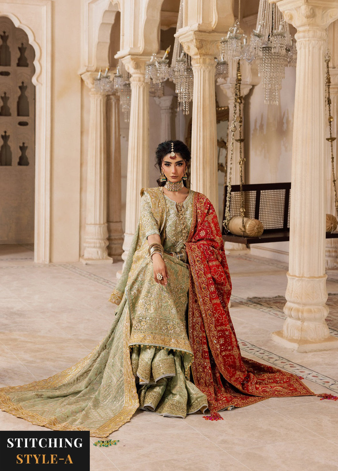 AIK Atelier Unstitched Embroidered Zari Net 3 Piece Suit AIK26UAW D-07 - Wedding Collection