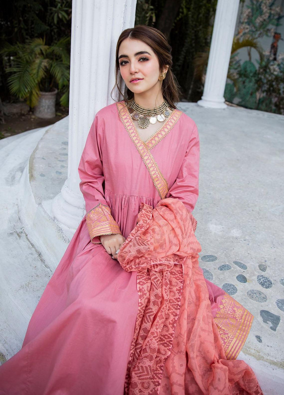 Garnet Clothing Pret Luxury Pret Screen Printed Lawn Frock RAQS