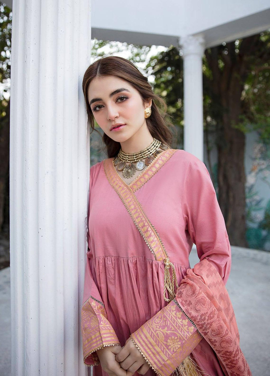 Garnet Clothing Pret Luxury Pret Screen Printed Lawn Frock RAQS