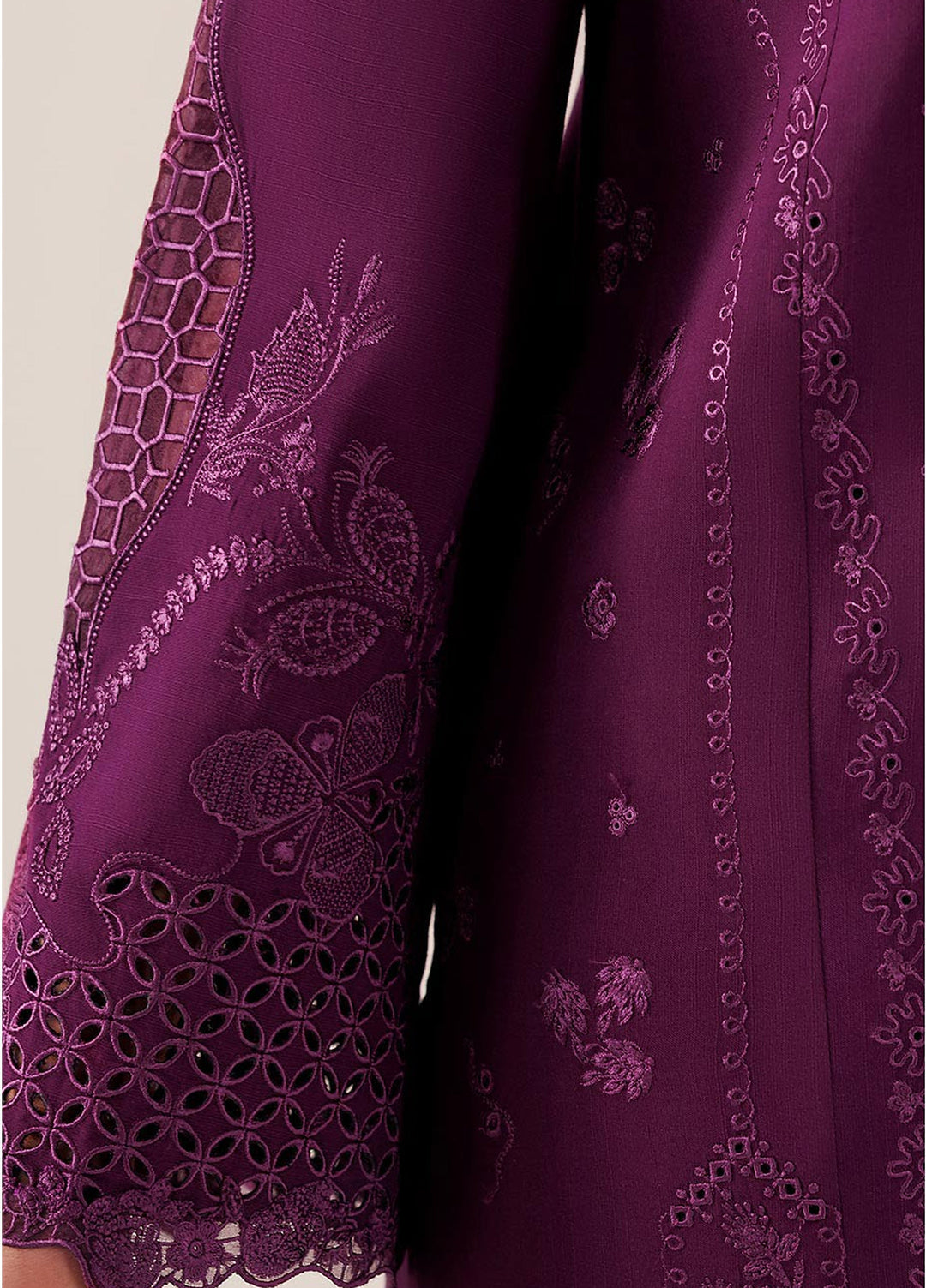 Q line by Qalamkar Unstitched Embroidered Slub Linen 3 Piece Suit QLK26UQL Maheen QLW-07 - Winter Collection
