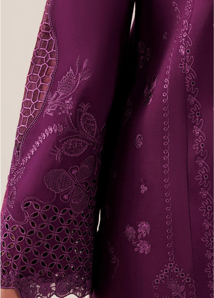 Q line by Qalamkar Unstitched Embroidered Slub Linen 3 Piece Suit QLK26UQL Maheen QLW-07 - Winter Collection