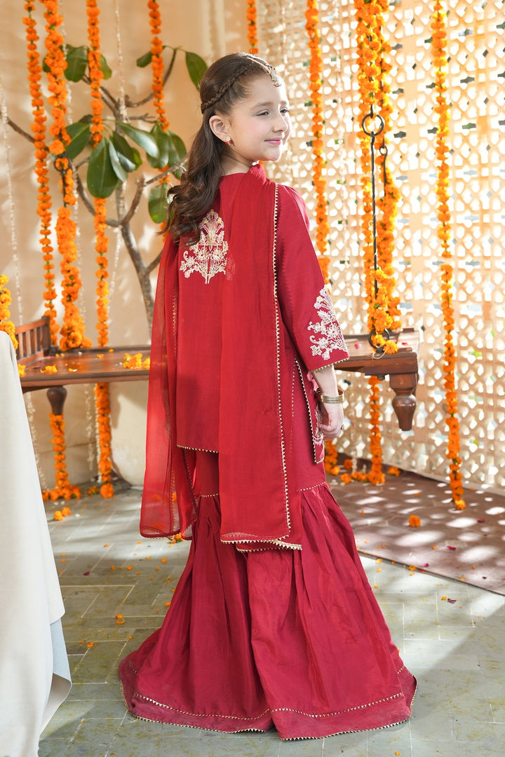Noore Eid by Panache Girls RTW Embroidered Silk 3 Piece Suit Lumi - Eid Collection