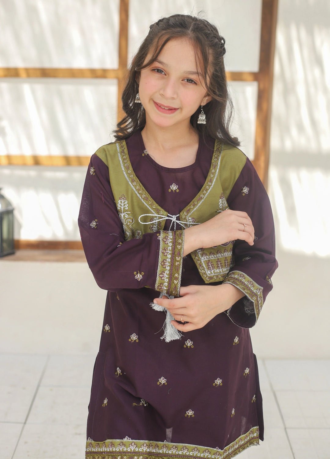 Khanak Girls RTW Embroidered Cotton 2 Piece Suit KST-136 - Casual Collection