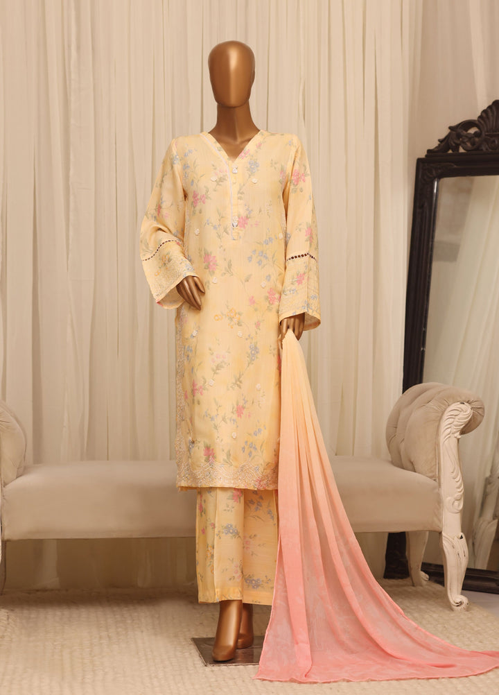 Majestic by HZ Textiles RTW Embroidered Raw Silk 3 Piece Suit HZ26RSM Buttermilk XRPE-3P-006 - Casual Collection