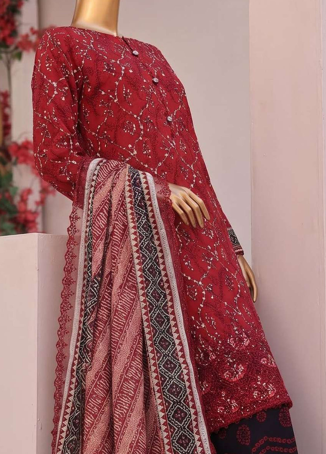 Satranga by HZ Textiles Unstitched Printed Lawn 3 Piece Suit HZ26USL SEC-1178 - Casual Collection
