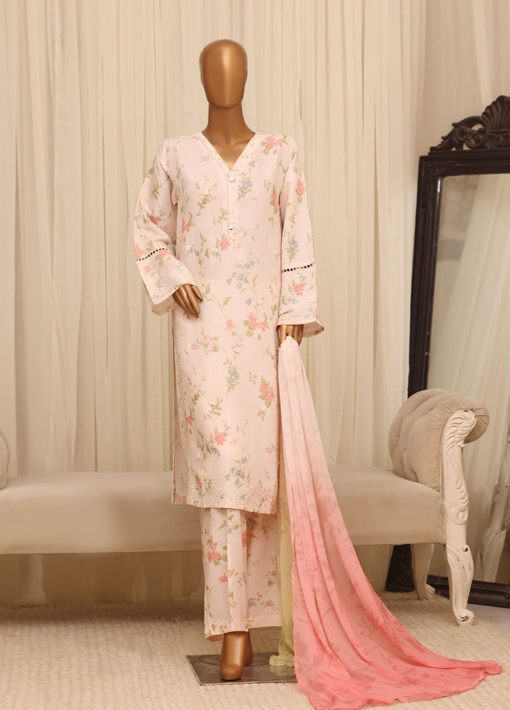 Majestic by HZ Textiles RTW Embroidered Raw Silk 3 Piece Suit HZ26RSM Bisque XRPE-3P-005 - Casual Collection