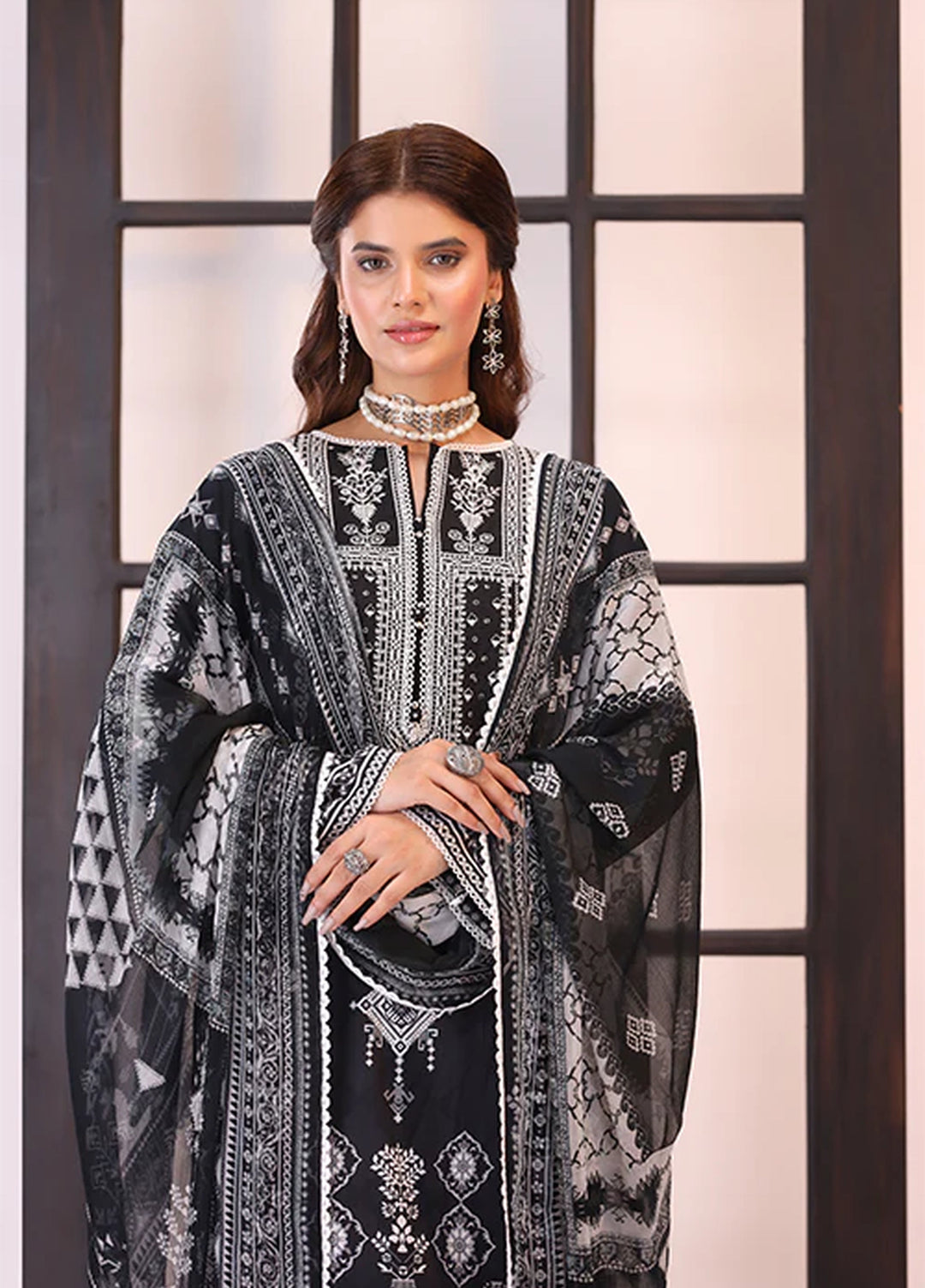 La Elise Women Unstitched Embroidered Lawn 3 Piece Suit 0001209 Zara - Festive Collection
