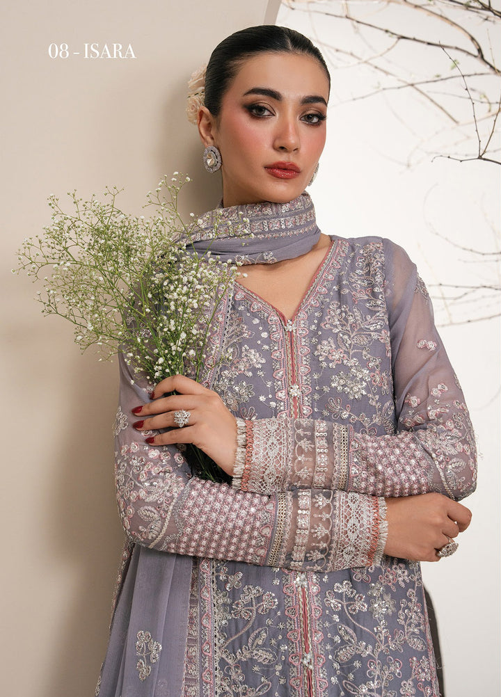Kalani by Xenia Formals Unstitched Embroidered Chiffon 3 Piece Suit XE26UKW 08-Isara - Wedding Collection