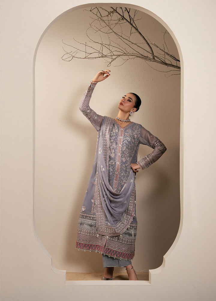 Kalani by Xenia Formals Unstitched Embroidered Chiffon 3 Piece Suit XE26UKW 08-Isara - Wedding Collection