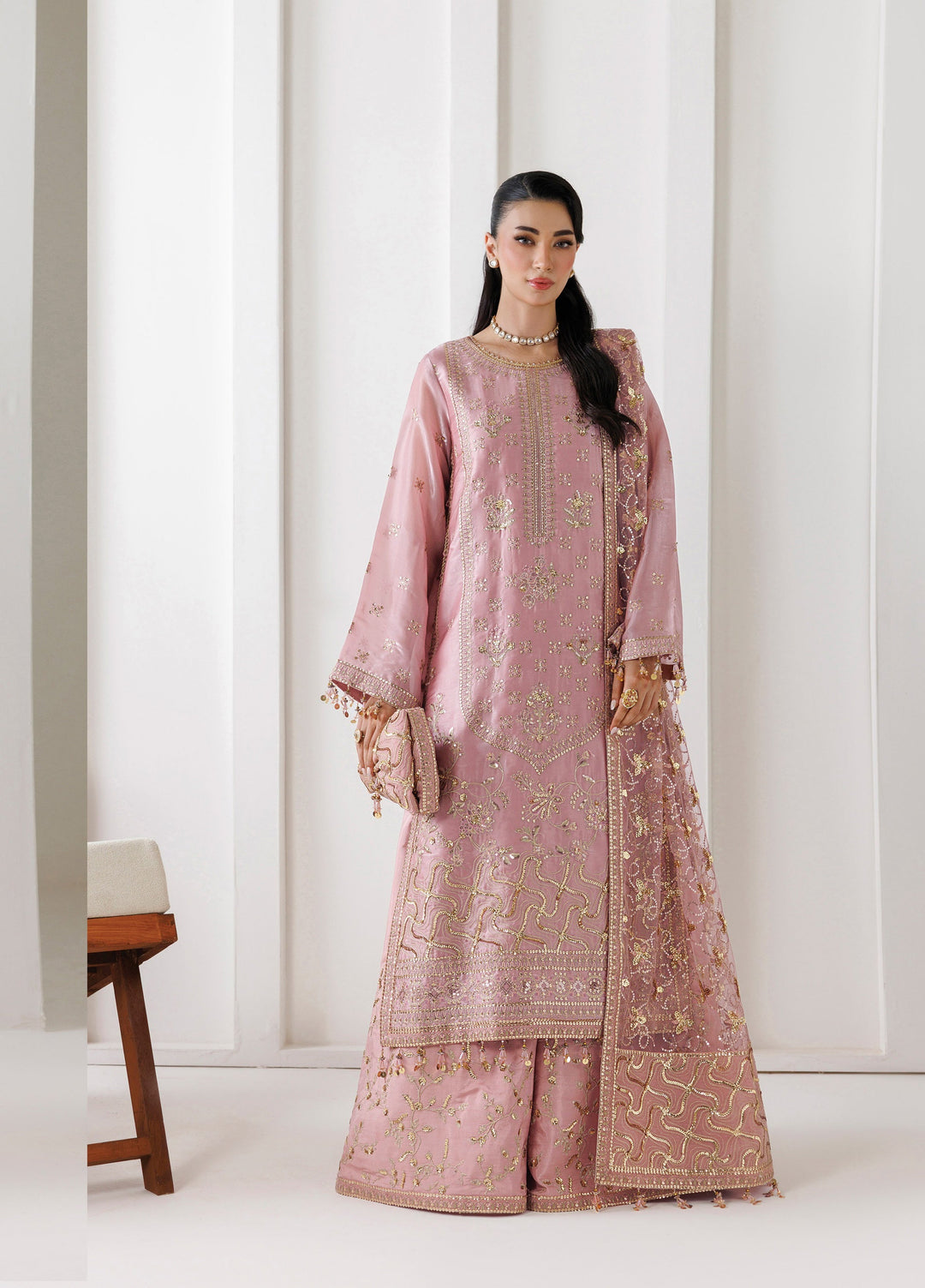 La Ruhe By Alizeh Fashion Unstitched Embroidered Sheesh Silk 3 Piece Suit AF26URW AF-CH-2269-LAMIYA - Wedding Collection