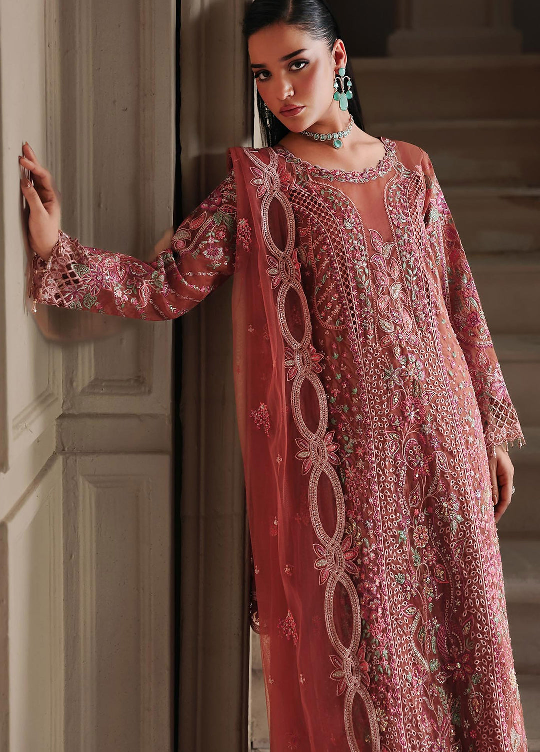 Sage by Rajbari Unstitched Embroidered Organza 4 Piece Suit RB26SW Amely 08 - Wedding Collection