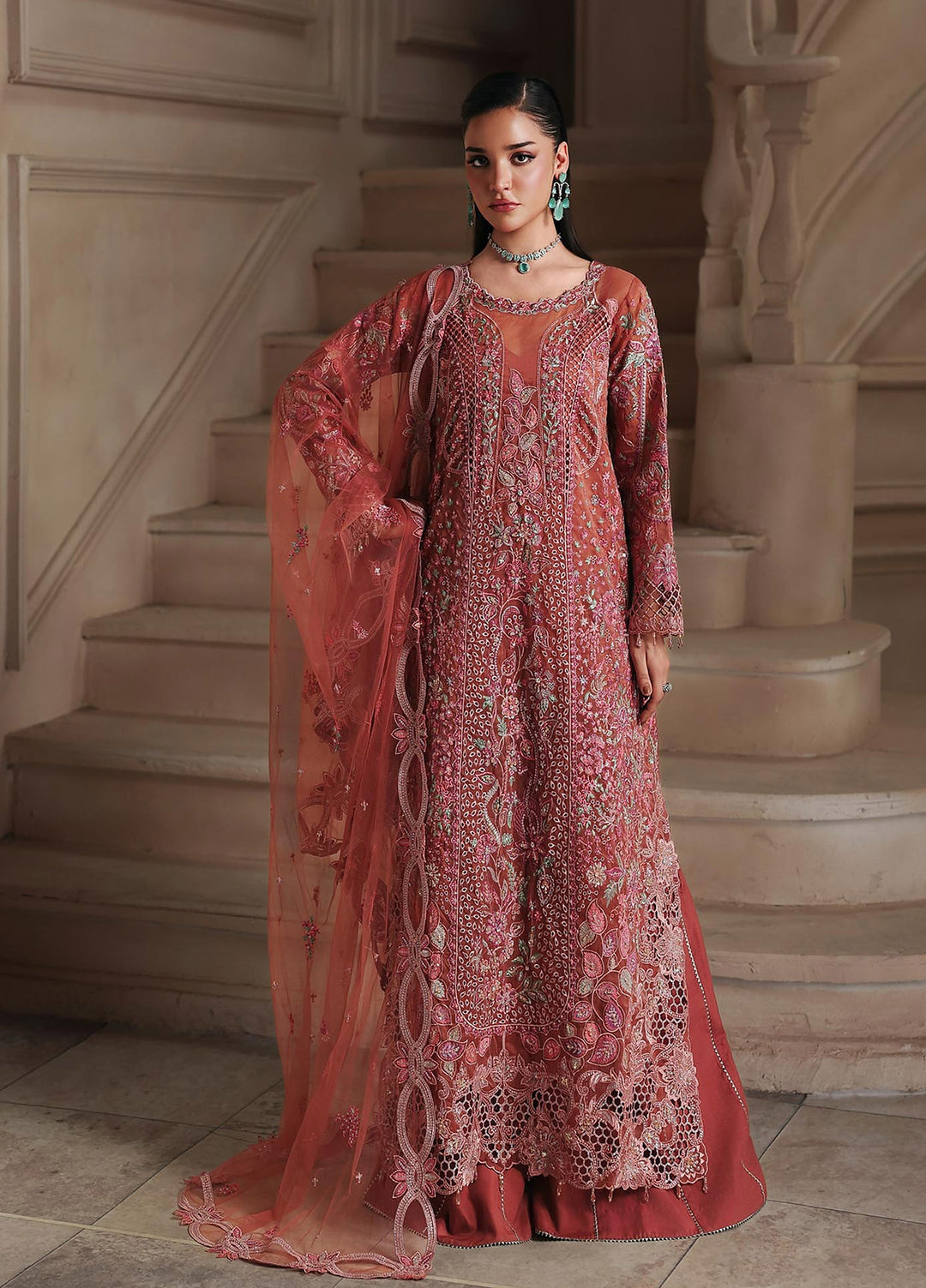 Sage by Rajbari Unstitched Embroidered Organza 4 Piece Suit RB26SW Amely 08 - Wedding Collection