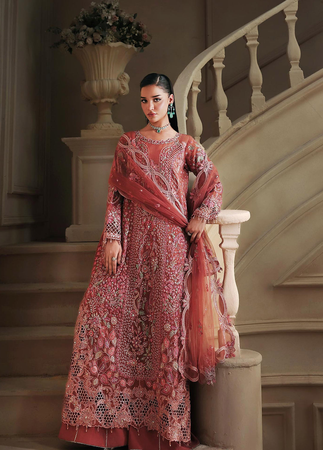 Sage by Rajbari Unstitched Embroidered Organza 4 Piece Suit RB26SW Amely 08 - Wedding Collection