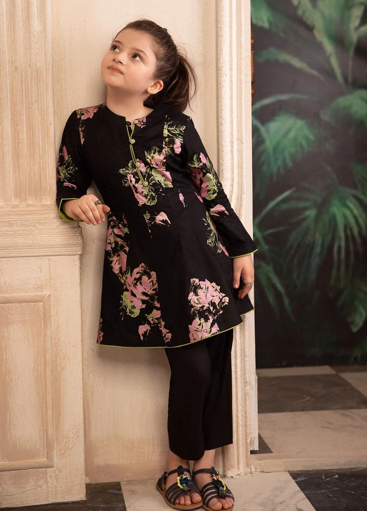 Garnet Clothing Lawn Fancy Girls 2 Piece Suit -  BLACK ROSE