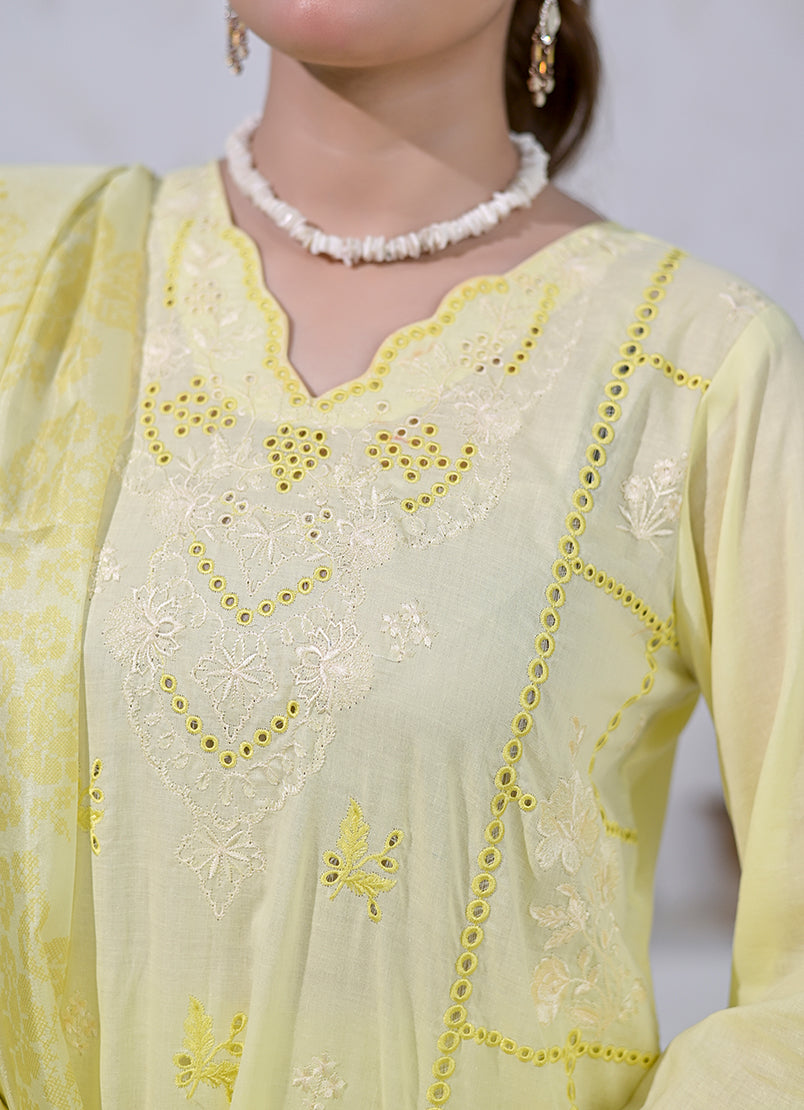 Gulbahar by Ishq e Rang RTW Embroidered Lawn 3 Piece Suit Lemon Glow Festive Collection