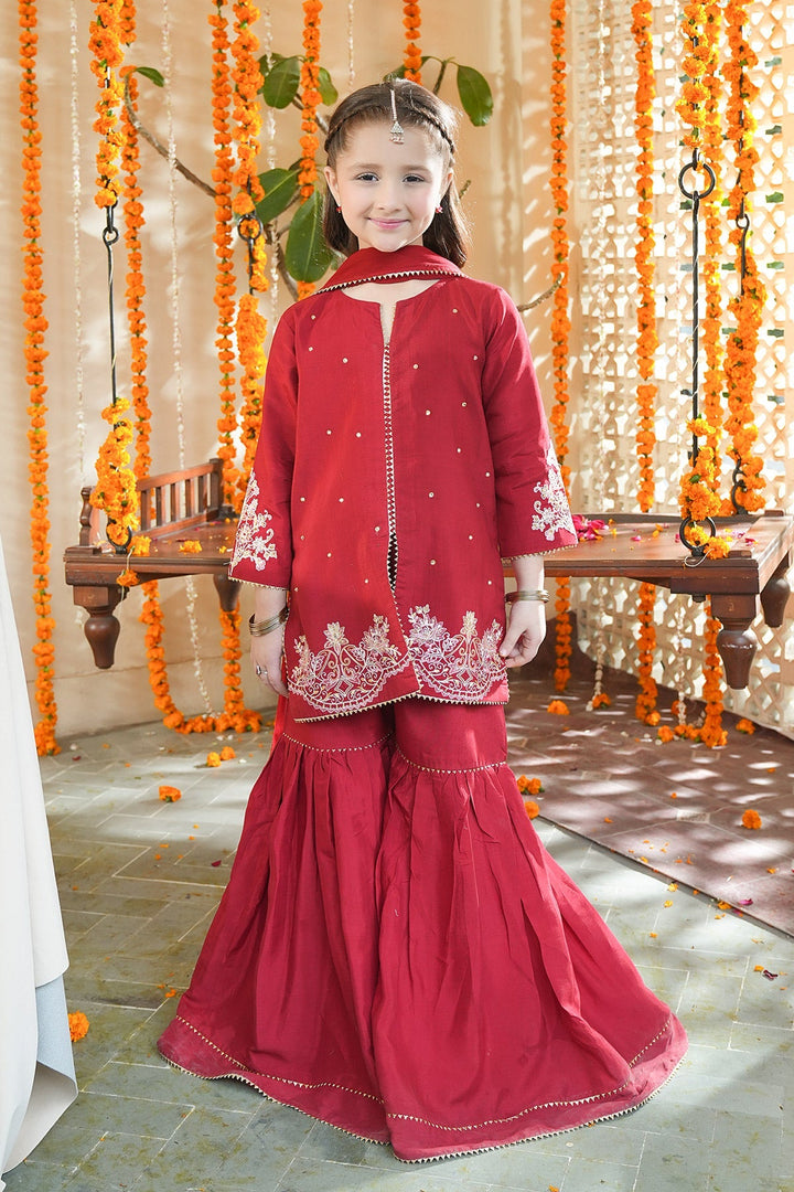 Noore Eid by Panache Girls RTW Embroidered Silk 3 Piece Suit Lumi - Eid Collection