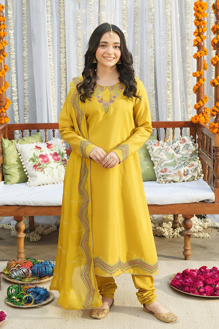 Noore Eid by Panache Girls RTW Embroidered Silk 3 Piece Suit Zivaa - Eid Collection