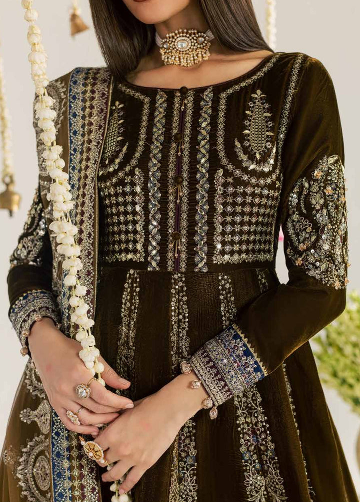 Maya by Nureh Unstitched Embroidered Velvet 3 Piece Suit NU26UMV NW-133 - Wedding Collection