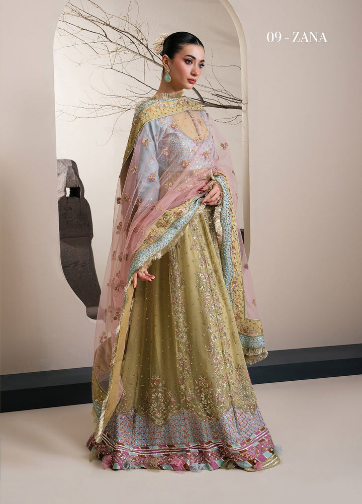 Kalani by Xenia Formals Unstitched Embroidered Raw Silk 3 Piece Suit XE26UKW 09-Zana - Wedding Collection