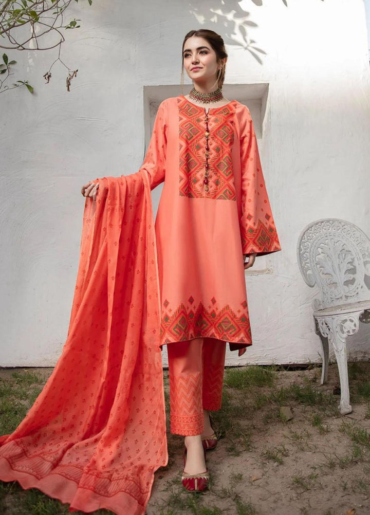 Garnet Clothing Screen Printed Lawn Stitched 3 Piece Suit MAHENUR