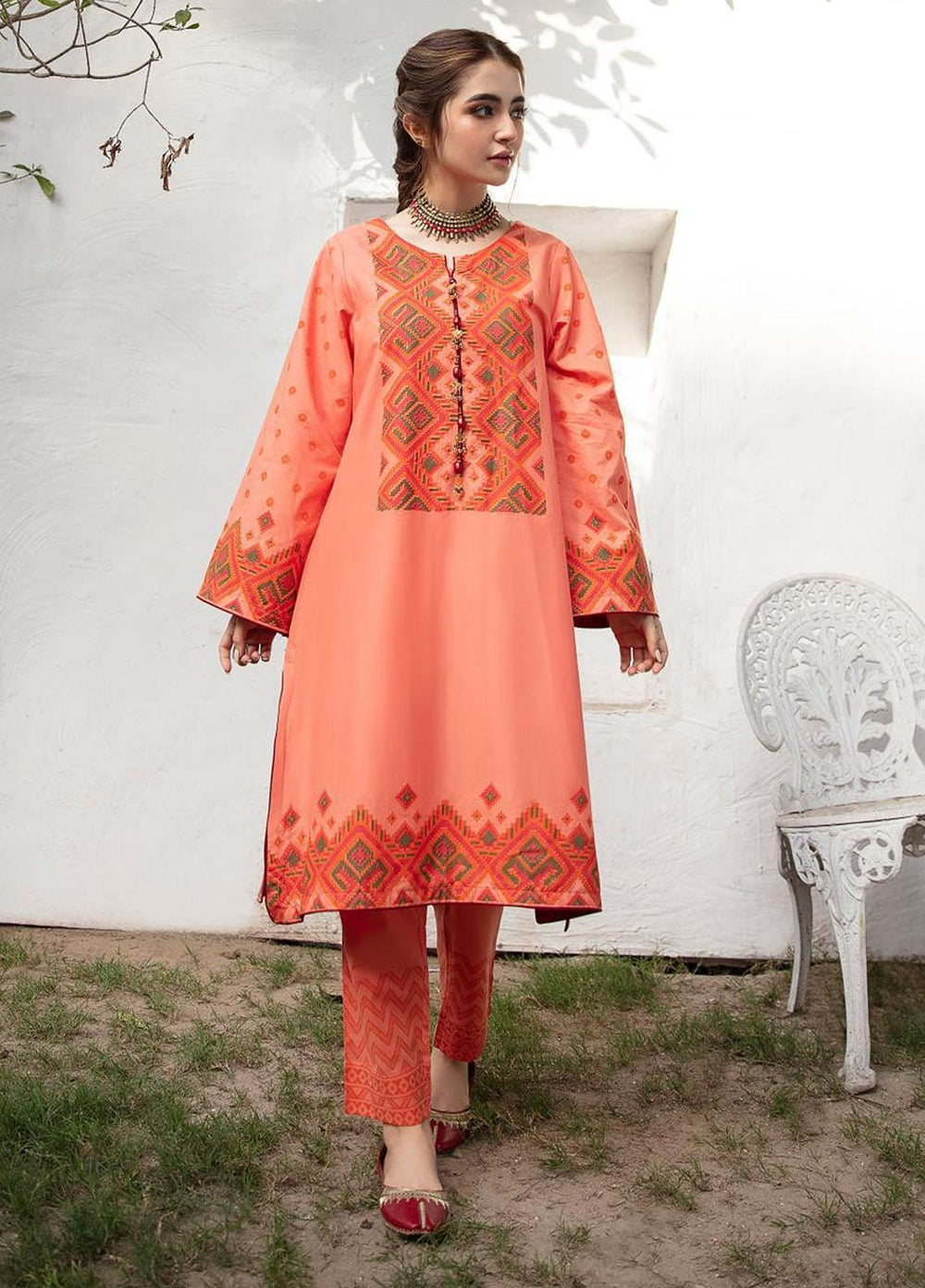 Garnet Clothing Pret Luxury Pret Screen Printed Lawn Shirt MAHENUR