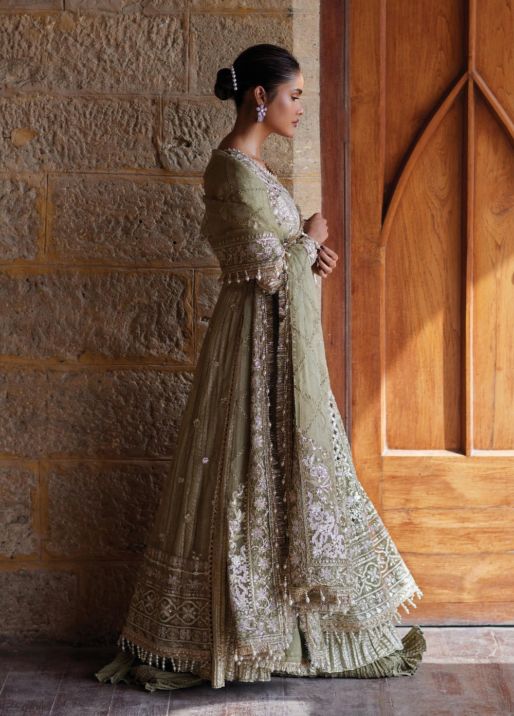Dastangoi by Afrozeh Unstitched Embroidered Organza 3 Piece Suit AF26UDW Sukhan FW01218 - Wedding Collection