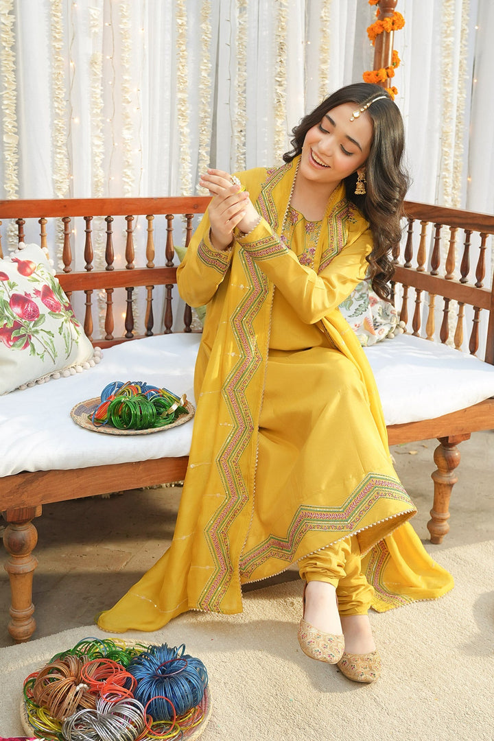 Noore Eid by Panache Girls RTW Embroidered Silk 3 Piece Suit Zivaa - Eid Collection