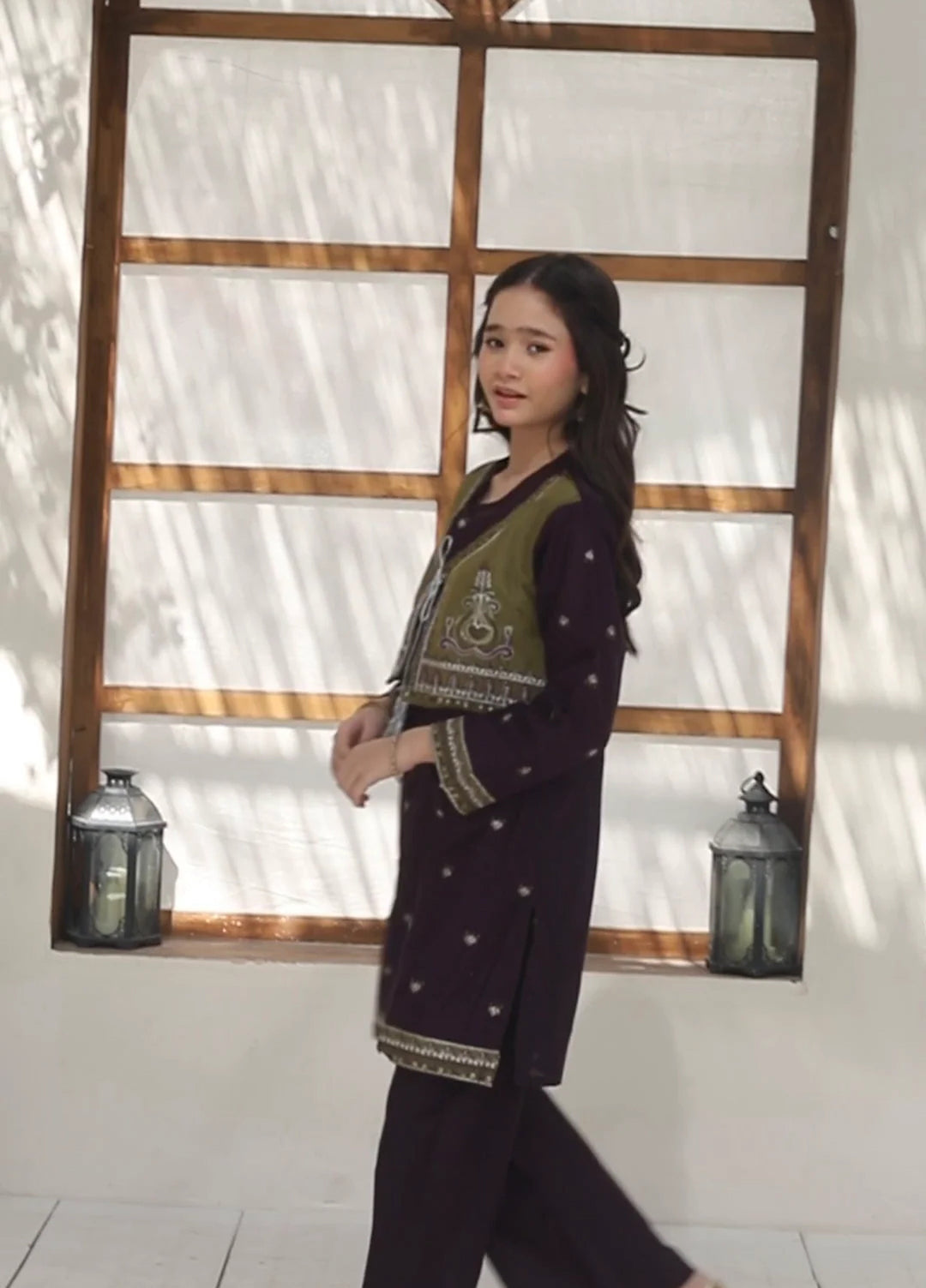 Khanak Girls RTW Embroidered Cotton 2 Piece Suit KST-136 - Casual Collection