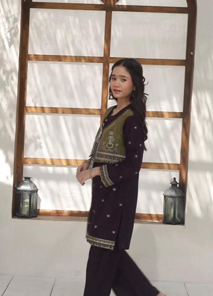 Khanak Girls RTW Embroidered Cotton 2 Piece Suit KST-136 - Casual Collection