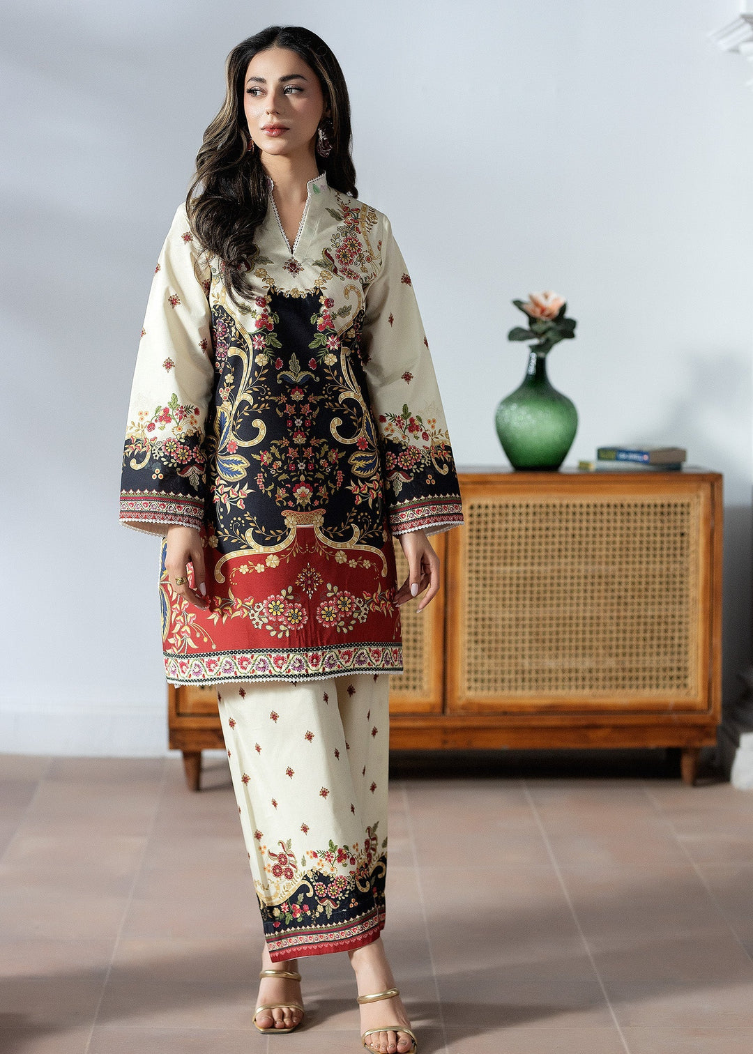 Pretfection by Meerak Printed Silk 2 Piece Suit Co-Ord Sets-05 - Casual Collection