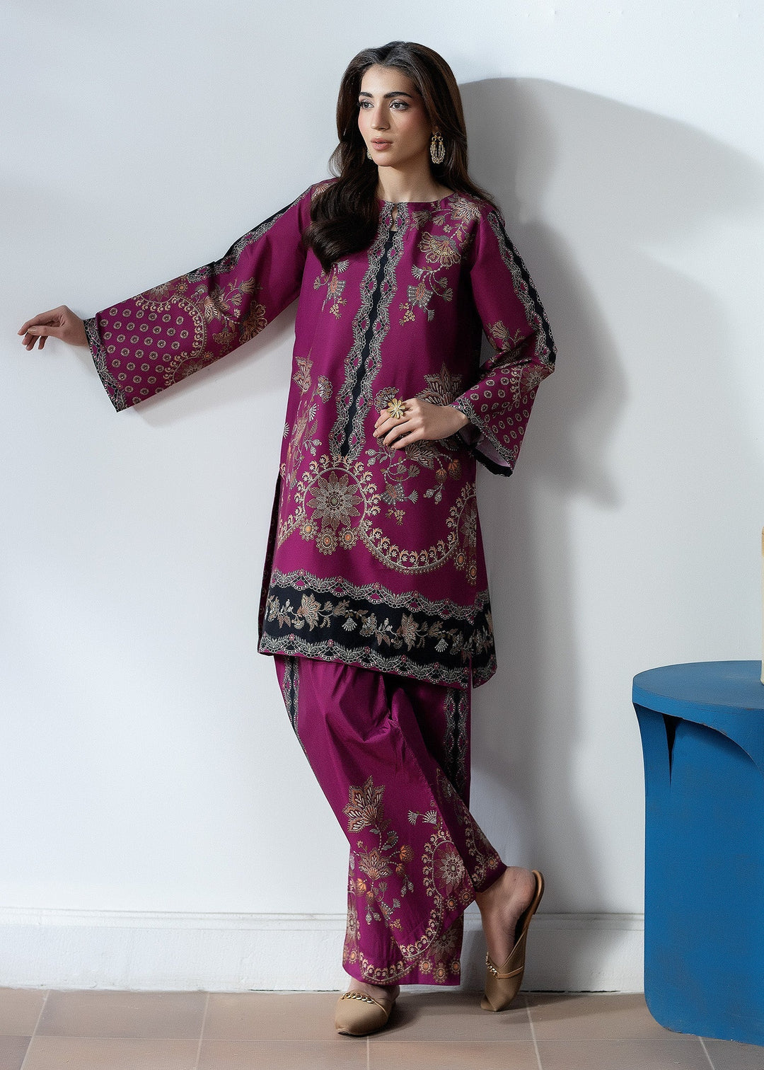 Pretfection by Meerak Printed Silk 2 Piece Suit Co-Ord Sets-06 - Casual Collection