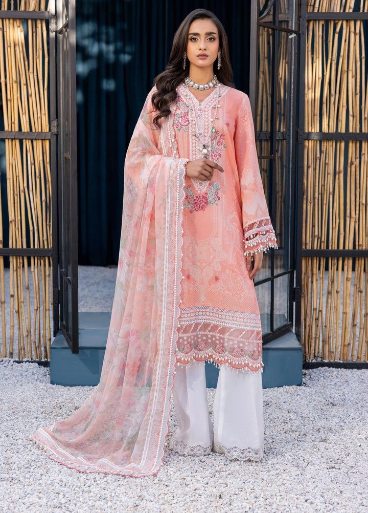La Elise Women Unstitched Embroidered Lawn 3 Piece Suit 0000402 Aviva - Festive Collection