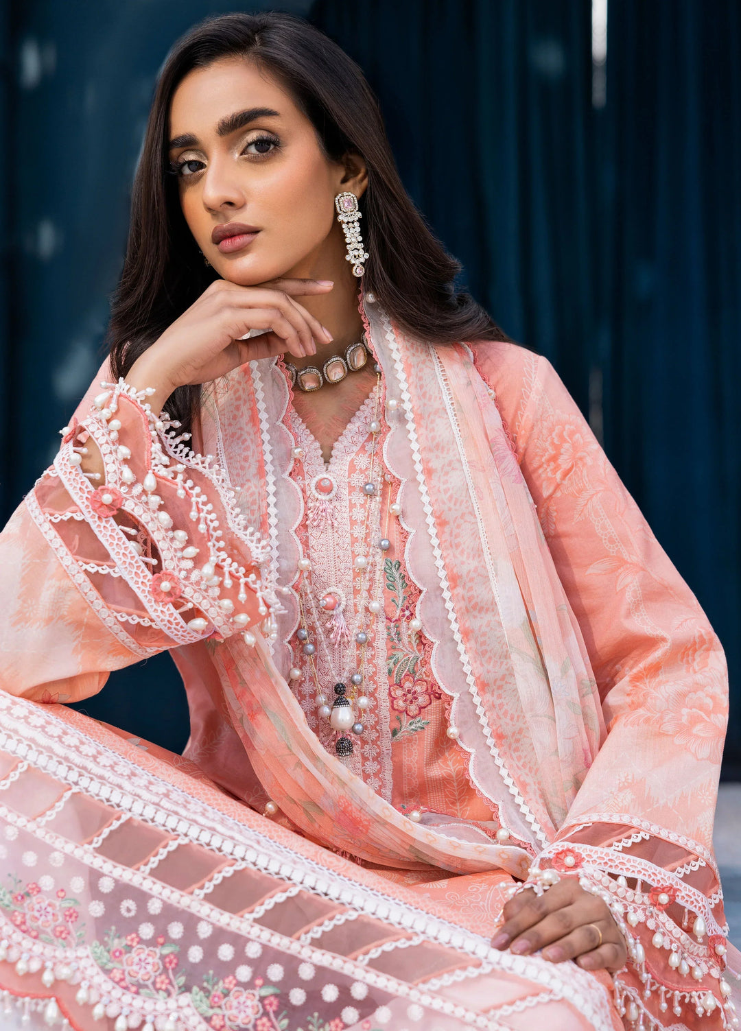 La Elise Women Unstitched Embroidered Lawn 3 Piece Suit 0000402 Aviva - Festive Collection