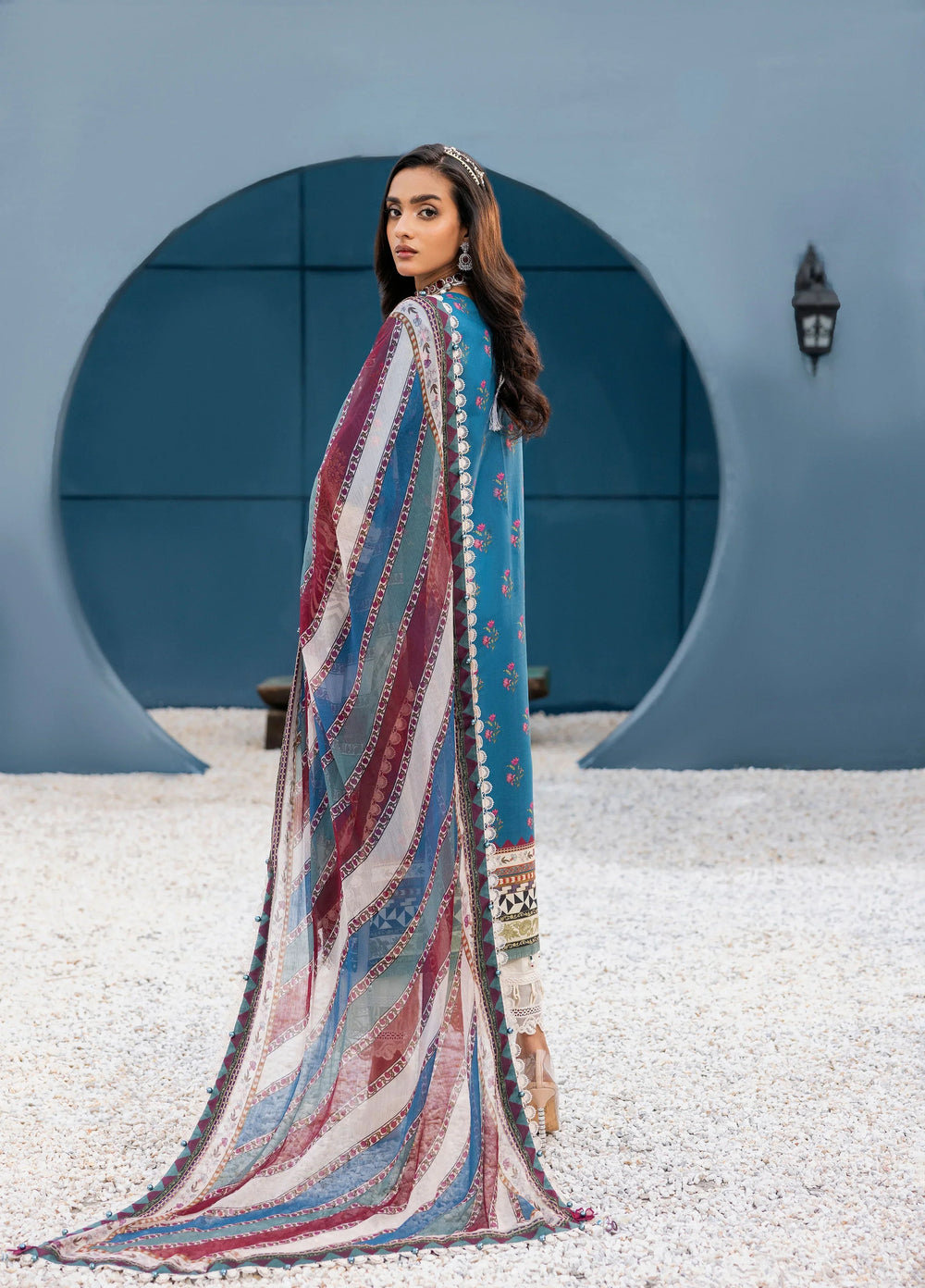 La Elise Women Unstitched Embroidered Lawn 3 Piece Suit 0000407 Iris - Casual Collection