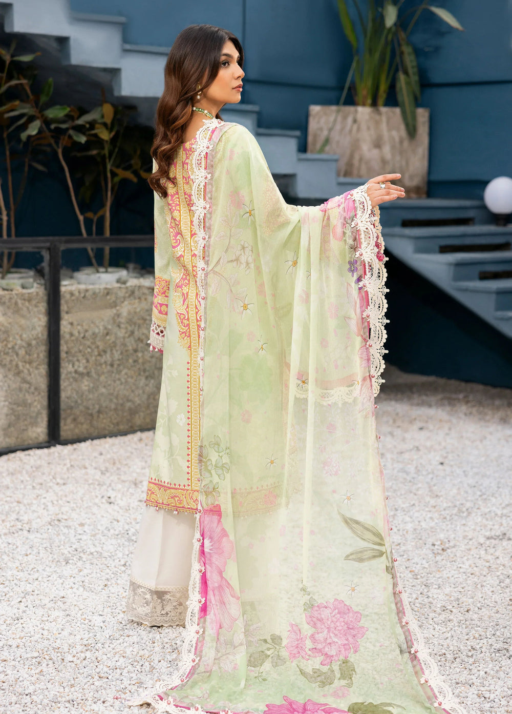 La Elise Women Unstitched Embroidered Lawn 3 Piece Suit 0000403 Zoe - Festive Collection