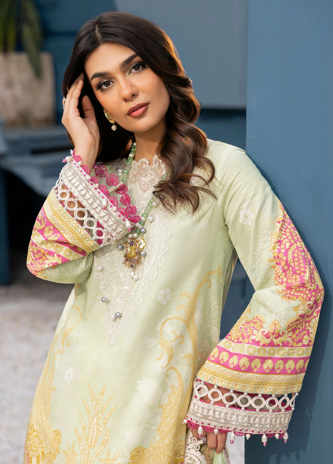 La Elise Women Unstitched Embroidered Lawn 3 Piece Suit 0000403 Zoe - Festive Collection