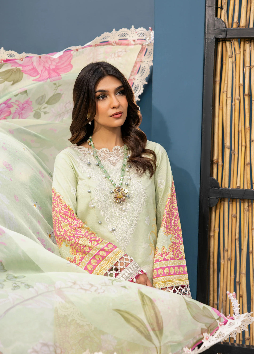 La Elise Women Unstitched Embroidered Lawn 3 Piece Suit 0000403 Zoe - Festive Collection