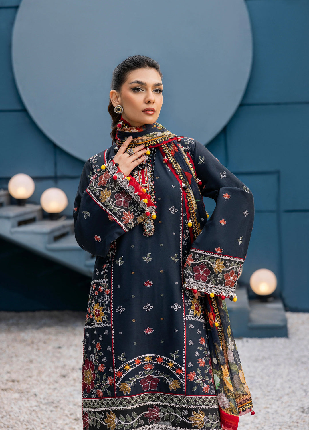 La Elise Women Unstitched Embroidered Lawn 3 Piece Suit 0000410 Amaya - Casual Collection